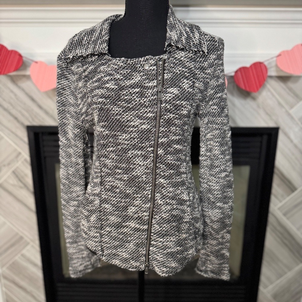 Saturday Sunday by Anthropologie Gray Moto Blazer size‎ Medium